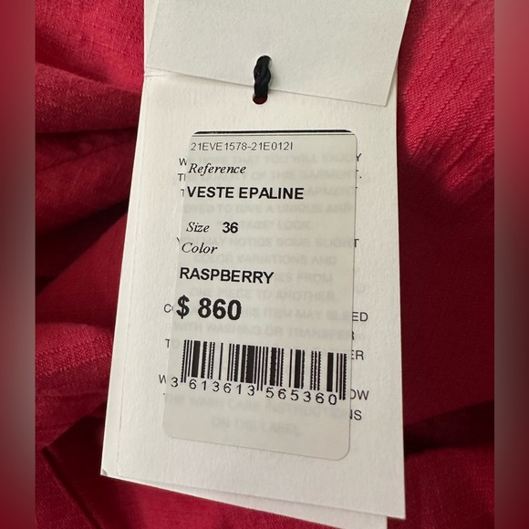 ISABEL MARANT NWT RASPBERRY EPALINE JACKET SIZE 36 $860 RETAIL - Picture 5 of 10